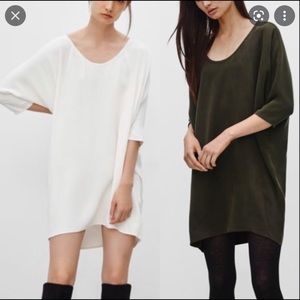 Aritizia Babaton cream Wyatt silk dress - S